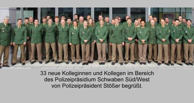 Polizeipraesidium Schwaben Süd/West begrüßte neue Polizeibeamte.