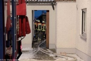 Zimmerbrand in Unterelchingen in einem Gebäude