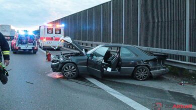 Unfall nach Fahrfehler auf A8 bei Günzburg