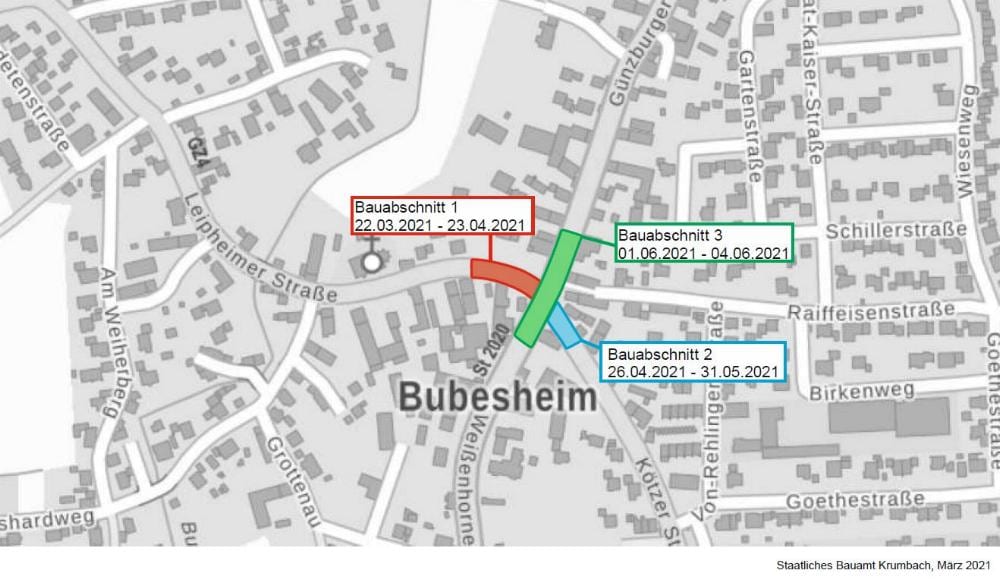Umbau Kreuzung Bubesheim
