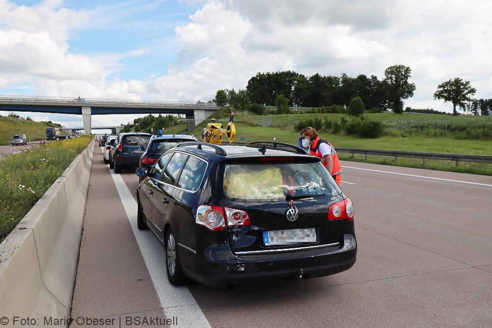 Verkehrsunfall A8 zwischen Günzburg und Burgau am 16.07.2021