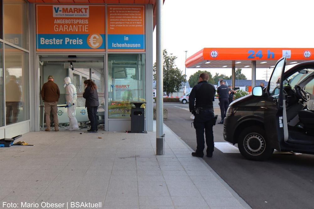 Geldautomat Ichenhausen V-Markt gesprengt
