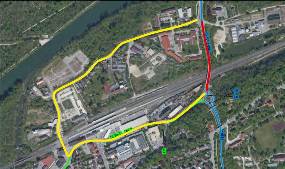 B16 Sperrung Guenzburg Kreisverkehr Bahnbruecke