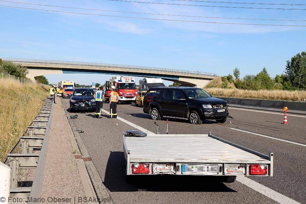 Unfall A8 Leipheim - Kreuz Elchingen 17072022