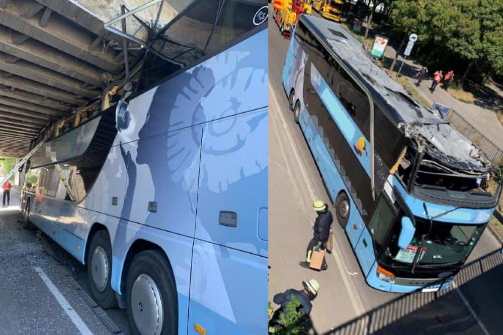 Reisebus Unterführung Augsburg