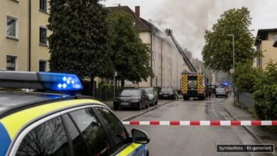KI-generiertes Symbolfoto zu Brand bei Augsburg-Pfersee