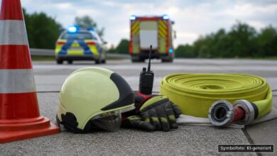 KI-generiertes Symbolfoto zu Verkehrsunfall bei Autobahnkreuz Memmingen, A96