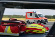 KI-generiertes Symbolfoto zu Verkehrsunfall bei Igensdorf, Landkreis Forchheim