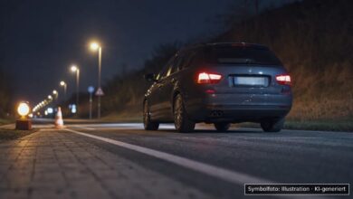 KI-generiertes Symbolfoto zu Verkehrskontrolle mit Alkoholverstoß bei Kissing, Münchner Straße