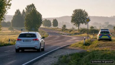 KI-generiertes Symbolfoto zu Verkehrsvorfall / Zeugenaufruf bei Heroldstatt, B28