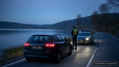 KI-generiertes Symbolfoto zu Verkehrskontrolle / Trunkenheitsfahrt bei Ulm, Karlstraße