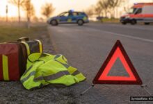 KI-generiertes Symbolfoto zu Verkehrsunfall bei Augsburg-Lechhausen, Kurt-Schumacher-Straße