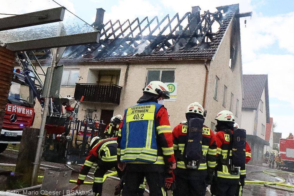 Brand eines Bauenhauses in Jettingen