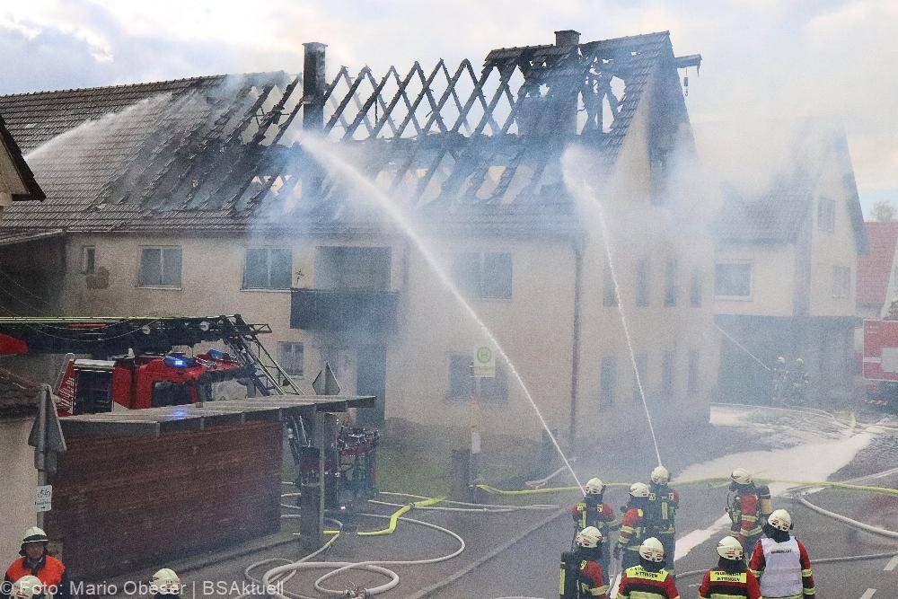 Brand eines Bauenhauses in Jettingen