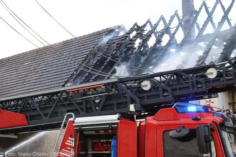 Brand eines Bauenhauses in Jettingen